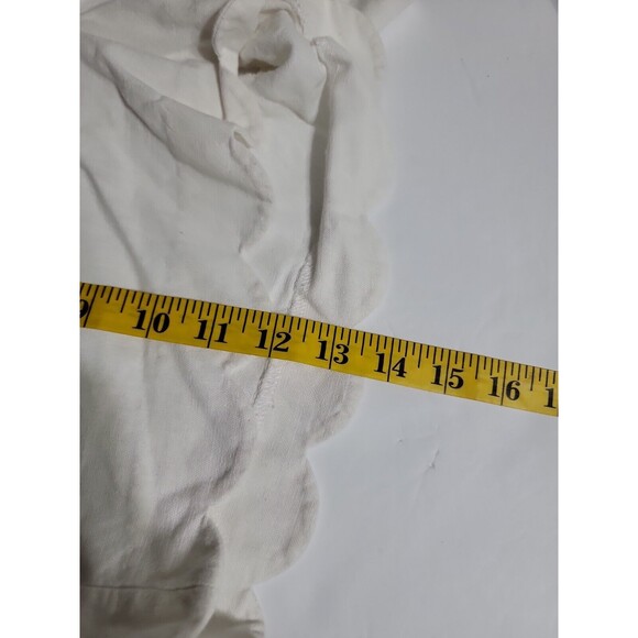 J Crew Womens Linen Blend Shorts Sz 8 Ivory White Scallop Hem Mid Rise - Picture 5 of 6